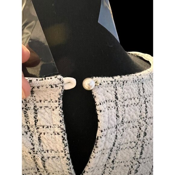 KARL LAGERFELD Womens Plaid Textured Top With Bow Sleeve OFFICE - Picture 6 of 7